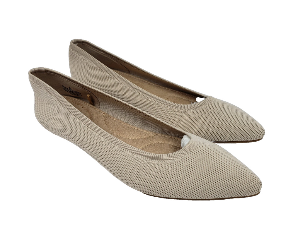 Old Navy Womens Size 8 Cream Beige Knit Slip On Pointy Toe Loafer Flats Shoes